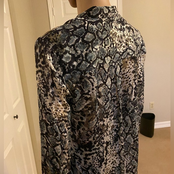 NWT Alice + Olivia Silk Blend Burnout Blouse S - Picture 5 of 12